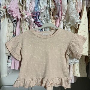 Jamie Kay pink star print ruffle top 6-12 months